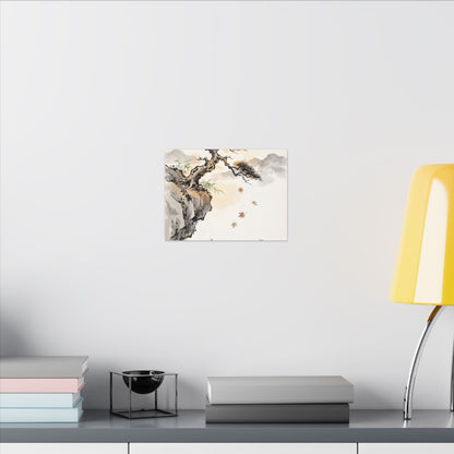 Peaceful Pine Tree Canvas Art - Sumi E Zen