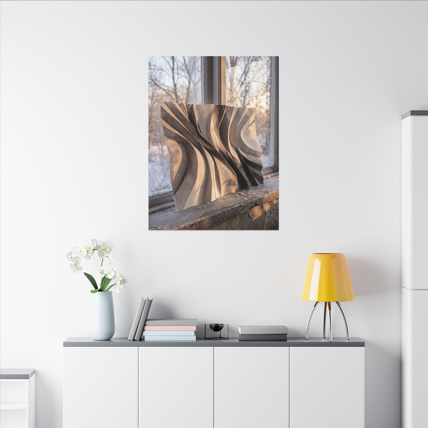 Mono No Aware Paper Fold Canvas Art - Japandi Minimal Line