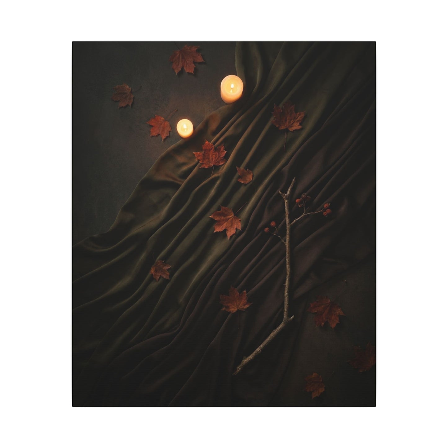 Autumn Silk Drape Moody Minimal Canvas Art | Moody Decor