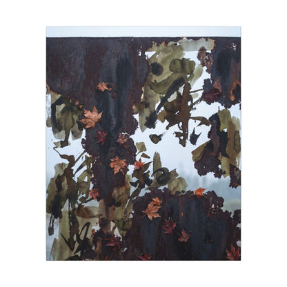 Rust Patina Charcoal Ink Canvas Art | Sophisticated Dark Japandi Art
