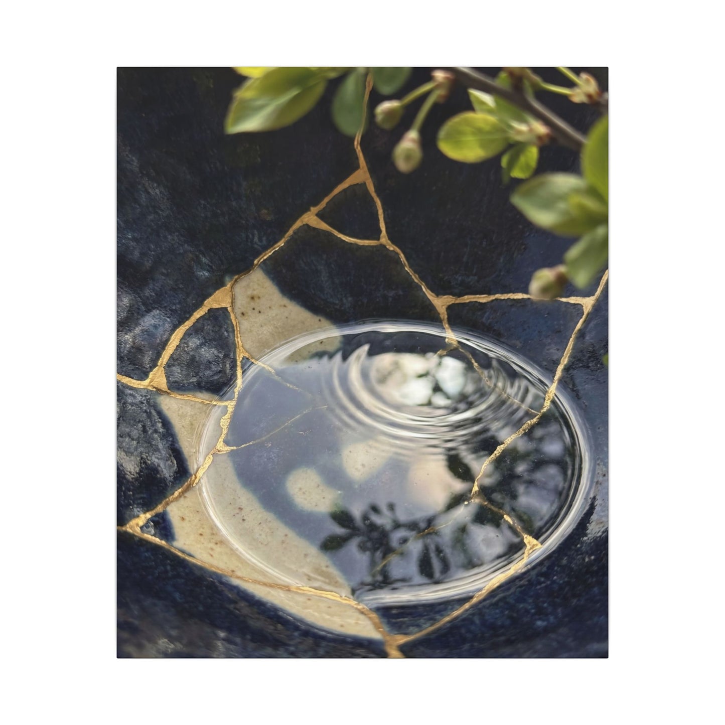 Water Ripple Spring Canvas Art | Kintsugi Beautiful Design