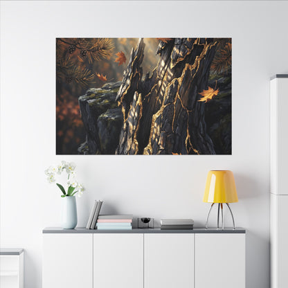 Pine Tree Autumn Canvas Art | Kintsugi Beautiful Design
