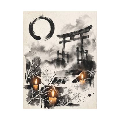 Candlelight Torii Gate Canvas Art - Zen Datsuzoku