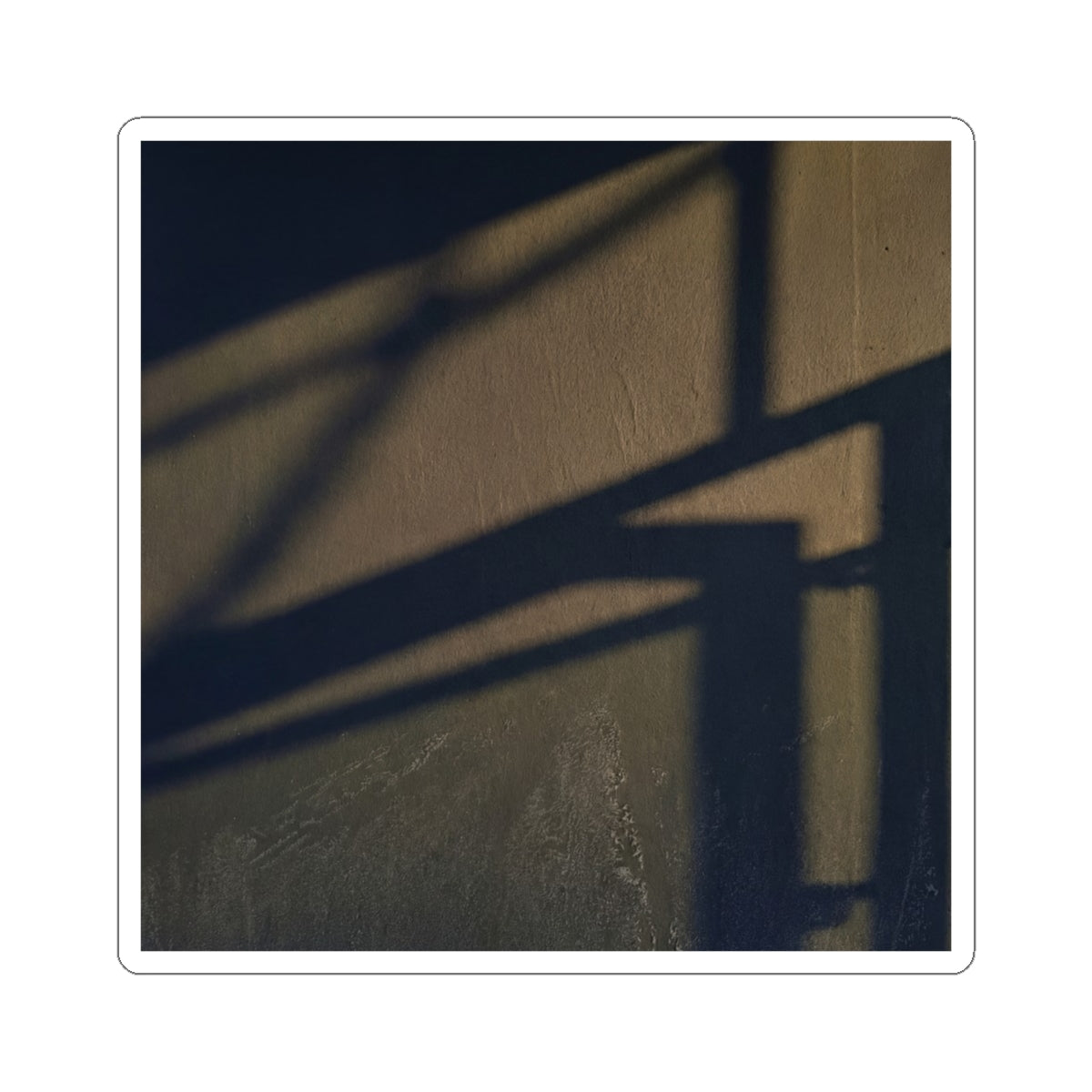Golden Hour Shadow Play Sticker - Dark Japandi Kanso Art Print