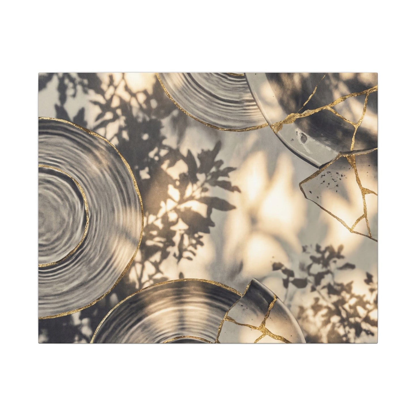 Healing Water Ripple Canvas Art - Gold Vein Kintsugi Art Print
