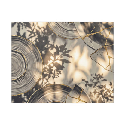 Healing Water Ripple Canvas Art - Gold Vein Kintsugi Art Print