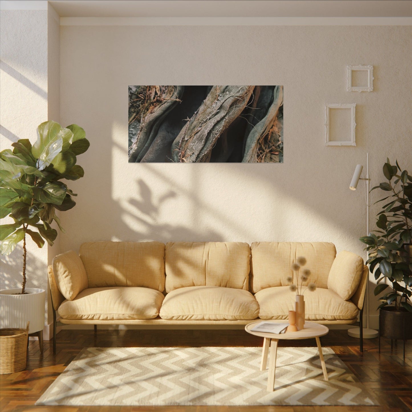 Silk Drape Winter Canvas Art | Japandi Cozy Design