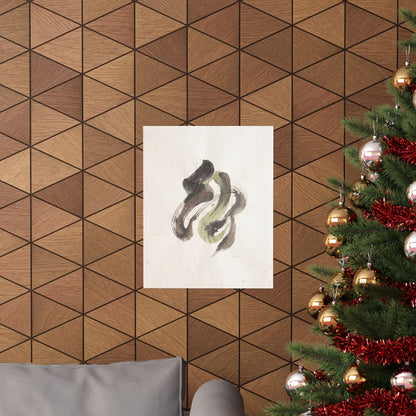Cozy Ink Brushstroke Wall Art Print - Japanese Pattern Japandi