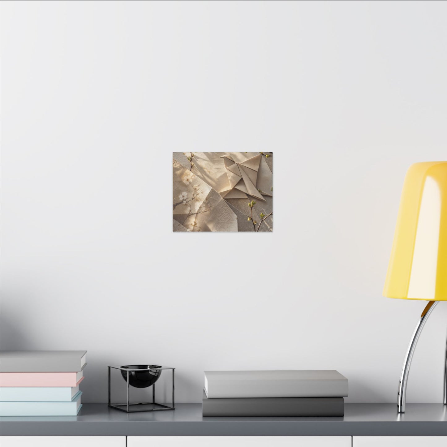 Golden Hour Paper Fold Canvas Art - Japandi Fukinsei