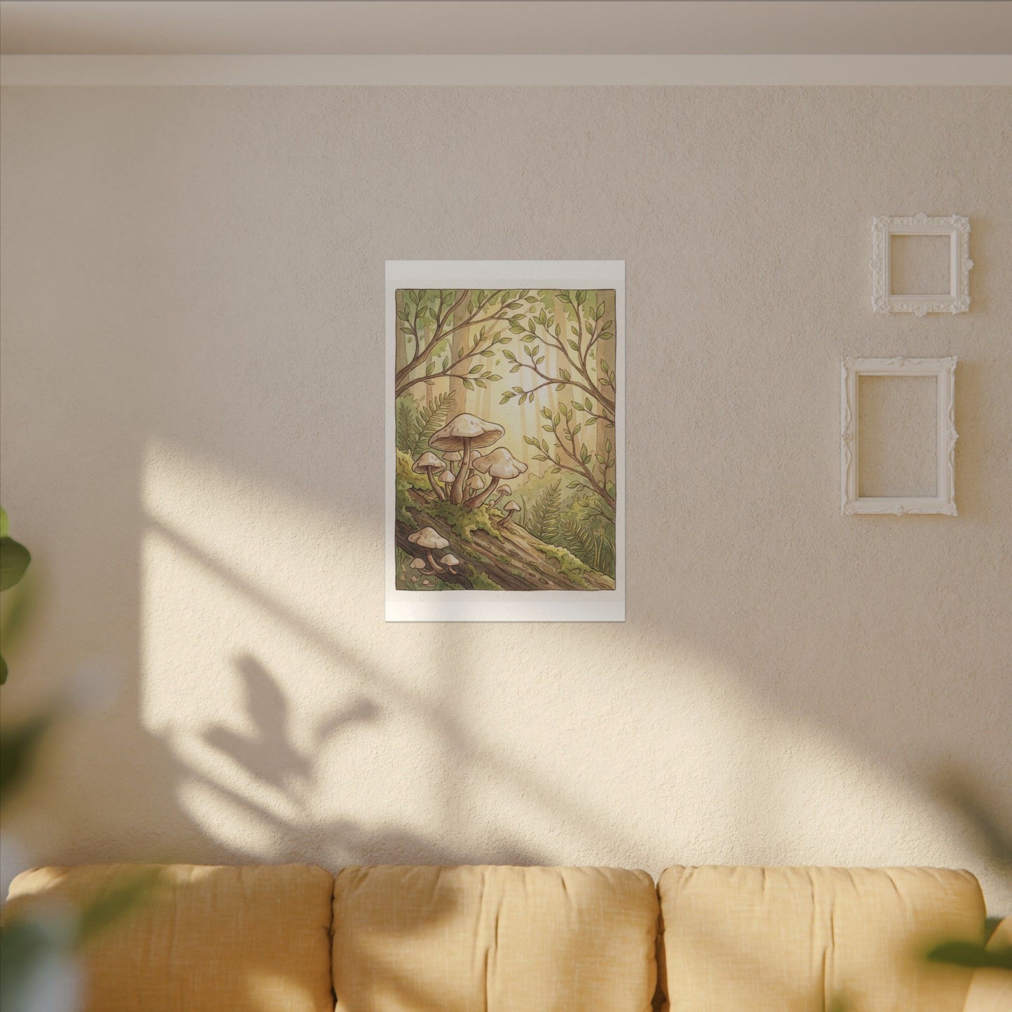 Spring Wild Mushrooms Mushroom Illustration Canvas Art | Cozy Decor