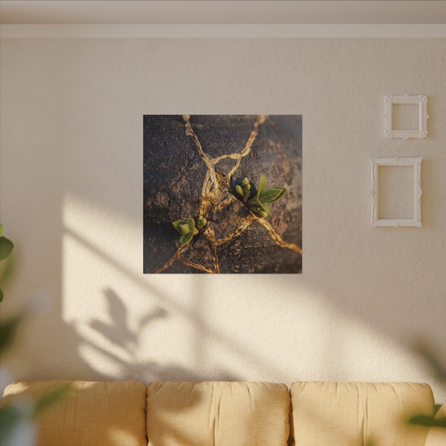 Rust Patina Gold Repair Canvas Art | Resilient Kintsugi Art