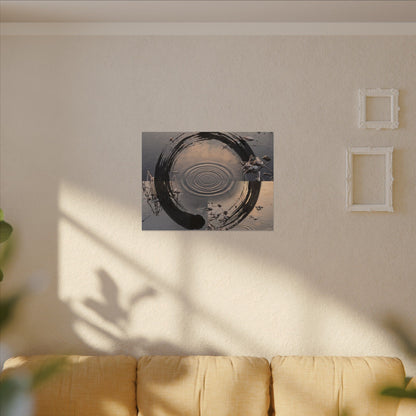 Winter Water Ripple Enso Canvas Art | Tranquil Decor