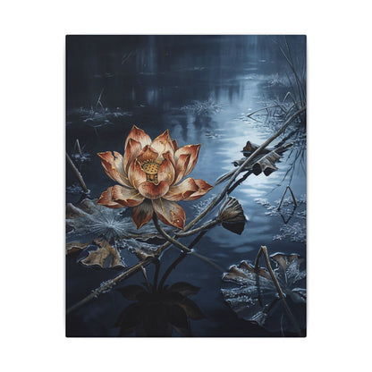 Winter Lotus Flower Broken Beauty Canvas Art | Healing Decor