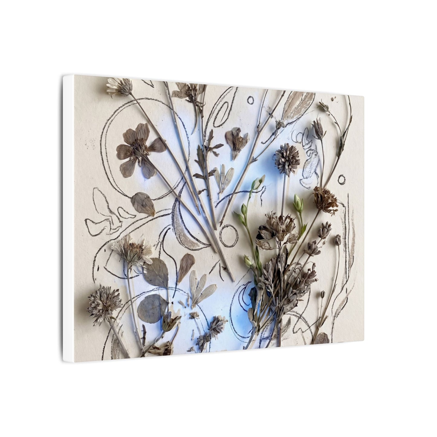 Dried Flowers Minimal Line Canvas Art | Elegant Japandi Art