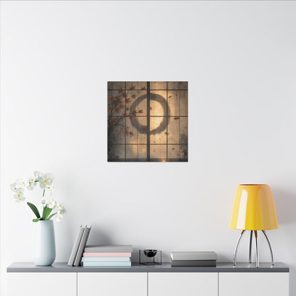 Shoji Screen Texture Canvas Art | Earthy Japandi Art