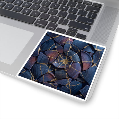Kintsugi Broken Pottery in Moonlight | Gold Repair Sticker