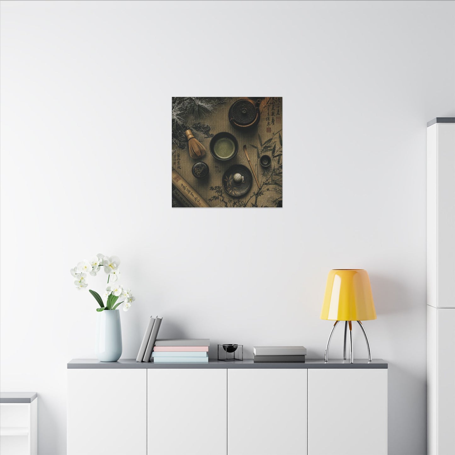 Tea Ceremony Canvas Art | Winter Zen Ukiyo E Inspired Art