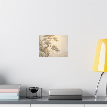 Winter Pine Tree Japanese Pattern Canvas Art | Elegant Decor