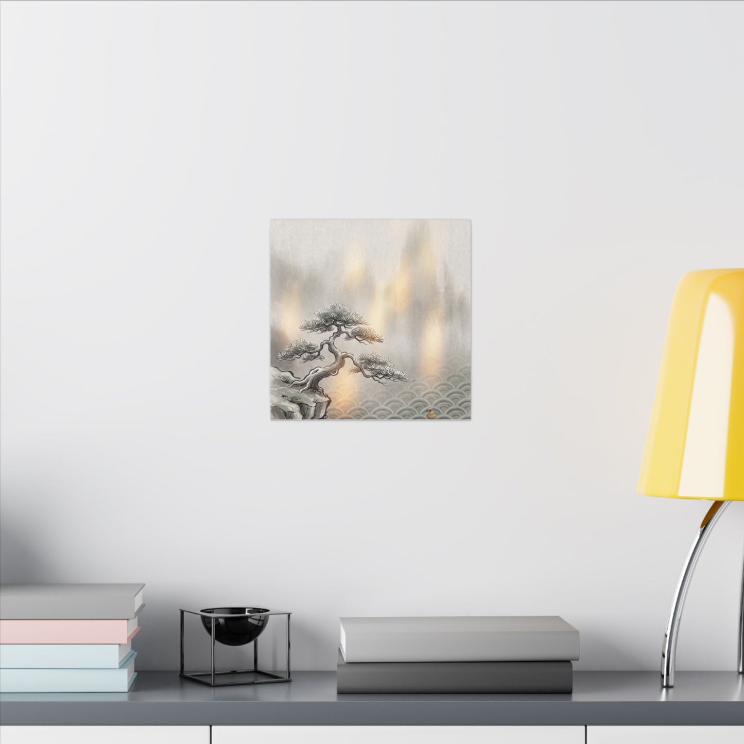 Pine Tree Canvas Art | Winter Japandi Japanese Pattern Art