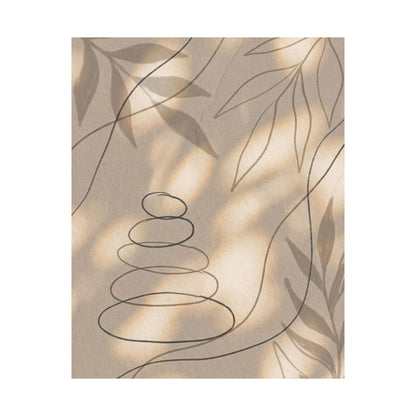 Kanso River Stones Wall Art Print - Japandi Minimal Line