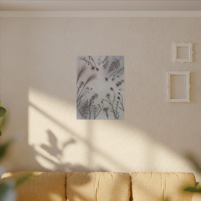 Dried Flowers Japanese Pattern Canvas Art | Elegant Japandi Art