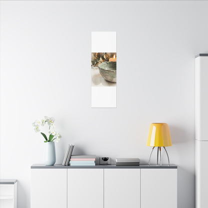 Ceramic Bowl Canvas Art | Summer Japandi Watercolor Art
