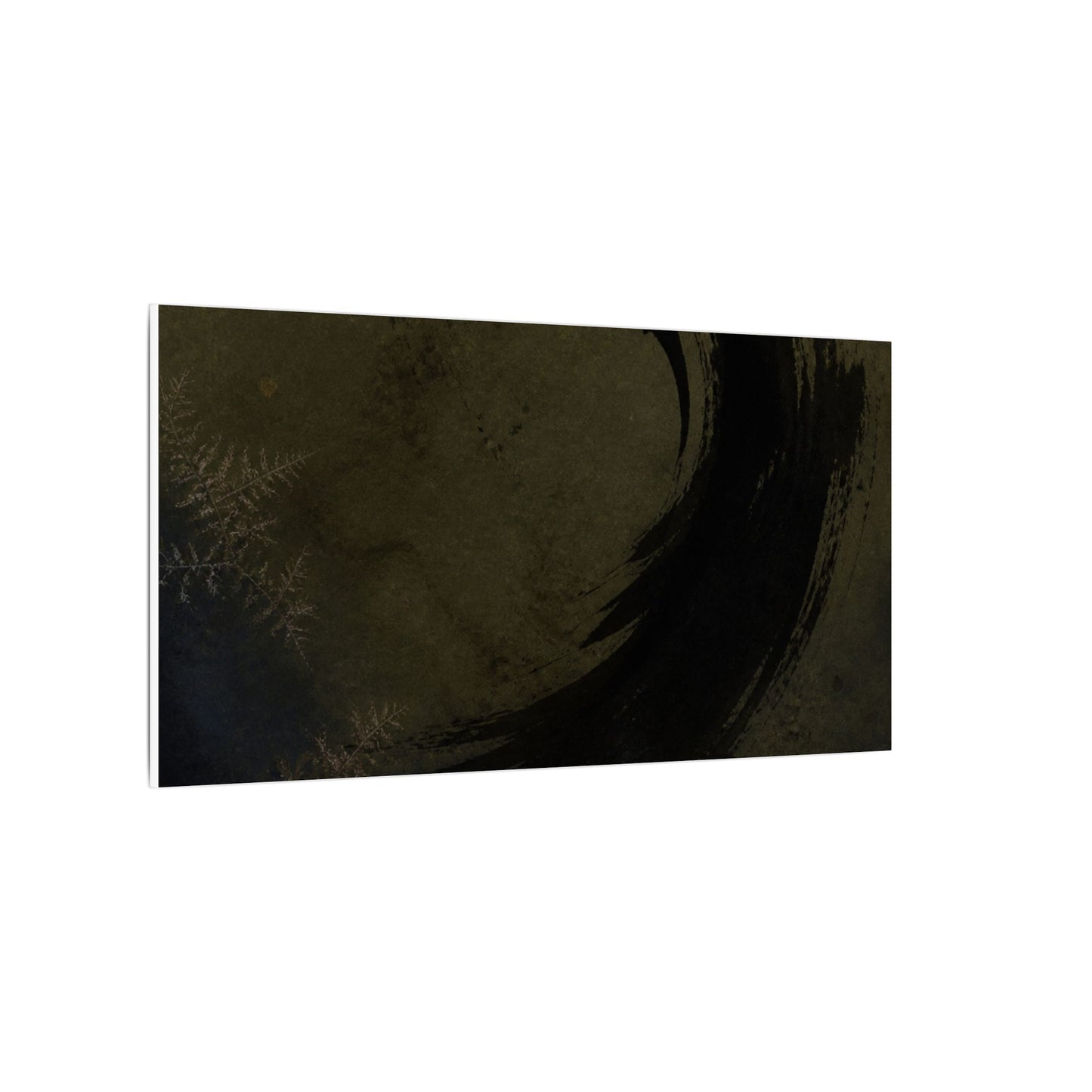 Seijaku Ink Brushstroke Canvas Art - Dark Japandi Moody Minimal