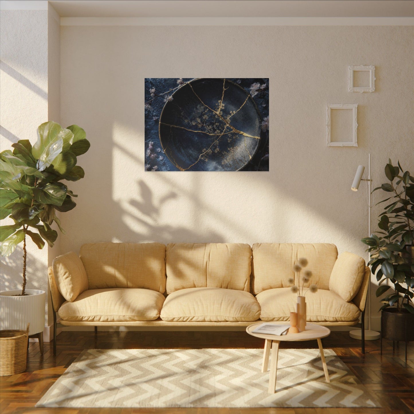Cherry Blossom Winter Canvas Art | Kintsugi Philosophical Design