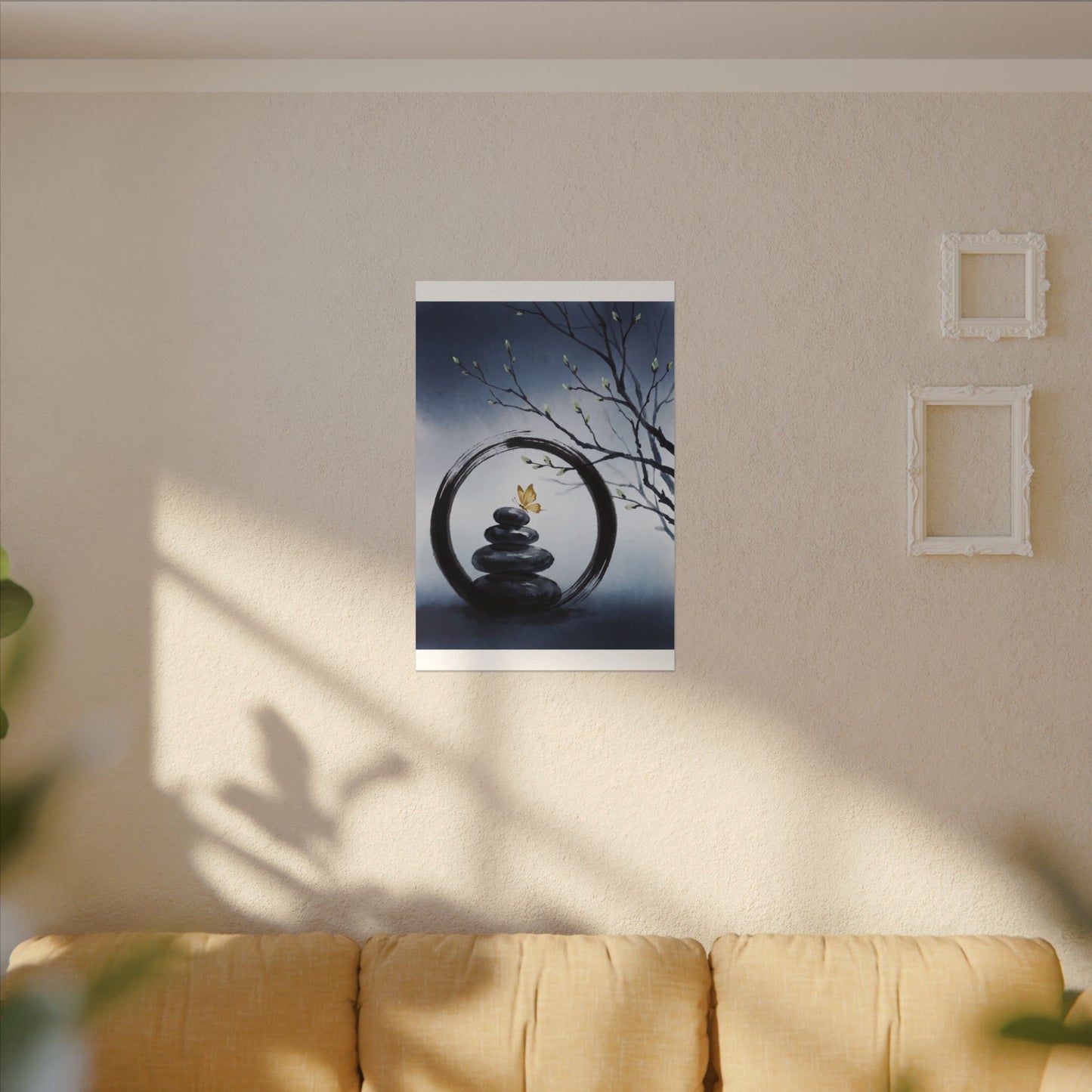 River Stones Spring Canvas Art | Zen Peaceful Design