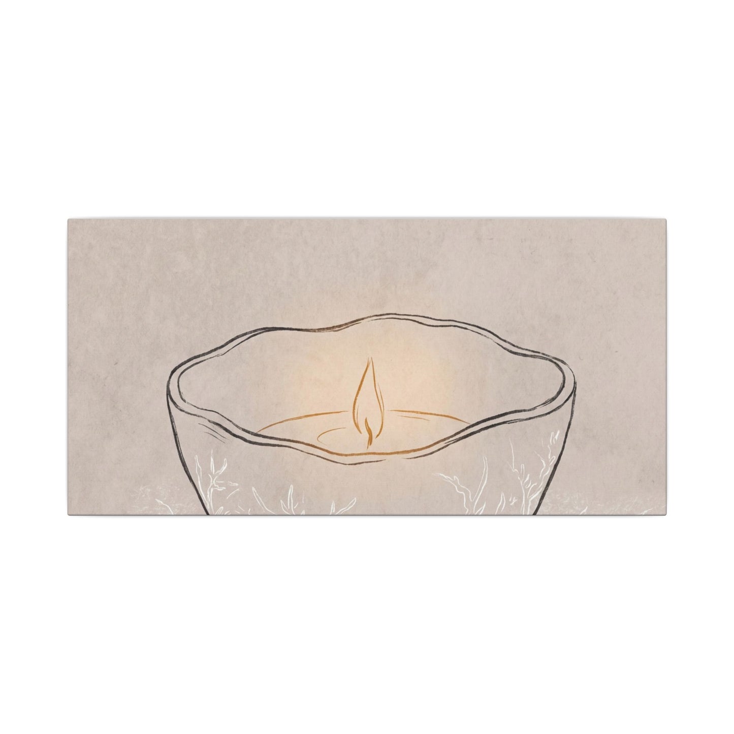 Ceramic Bowl Minimal Line Canvas Art | Neutral Japandi Art