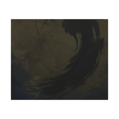 Seijaku Ink Brushstroke Canvas Art - Dark Japandi Moody Minimal