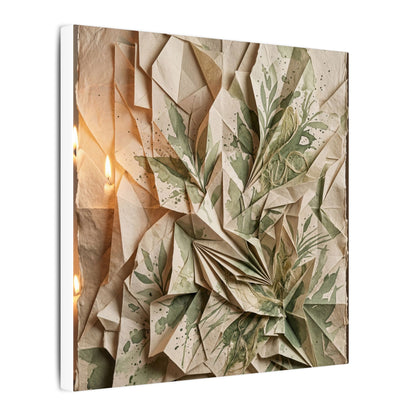 Japandi Paper Fold in Candlelight | Texture Canvas Art