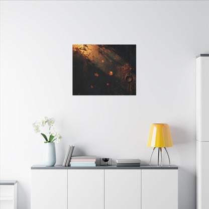 Dark Japandi Rust Patina in Golden Hour | Shadow Zen Canvas Art