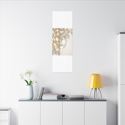 Warm Shoji Screen Canvas Art - Minimal Line Japandi