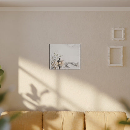 Moonlit Garden Spring Canvas Art | Zen Contemplative Design