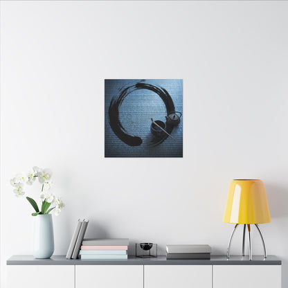 Winter Tea Ceremony Enso Canvas Art | Peaceful Decor