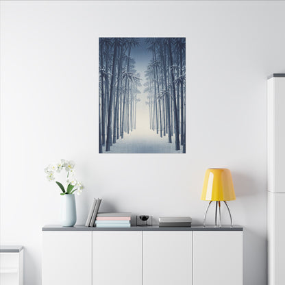 Bamboo Grove Canvas Art | Winter Zen Ukiyo E Inspired Art