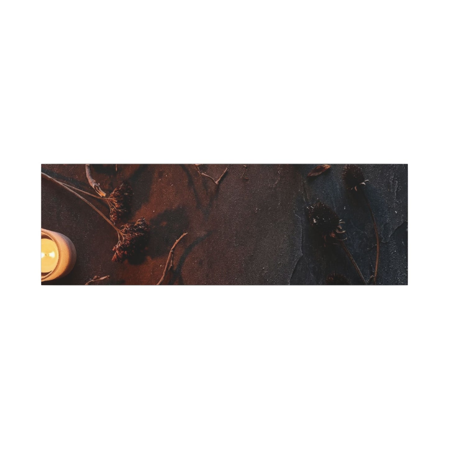 Dried Flowers Canvas Art | Winter Dark Japandi Moody Minimal Art