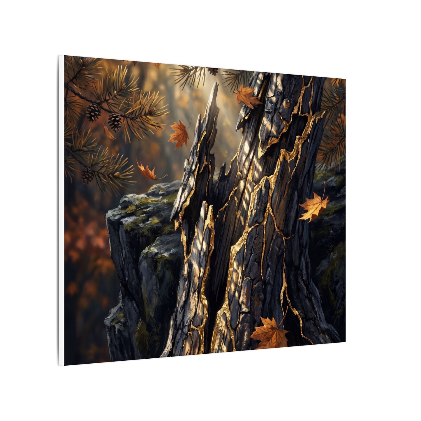 Pine Tree Autumn Canvas Art | Kintsugi Beautiful Design