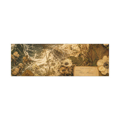 Spring Ocean Wave Herbarium Canvas Art | Nostalgic Decor