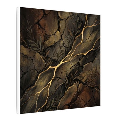 Cracked Earth Charcoal Ink Canvas Art | Bold Dark Japandi Art