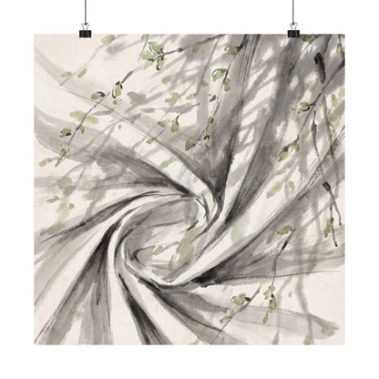 Silk Drape Wall Art Print | Spring Zen Sumi E Art