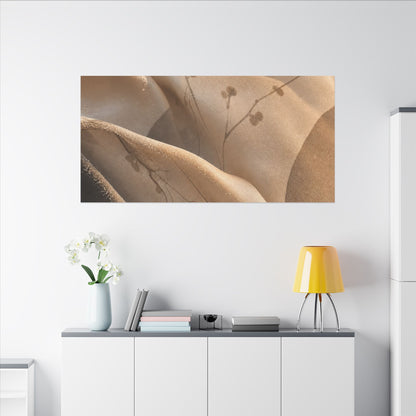 Japandi Silk Drape in Golden Hour | Japanese Pattern Canvas Art