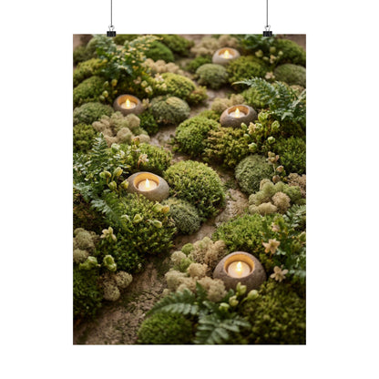 Mono No Aware Moss Close Up Wall Art Print - Japandi Japanese Pattern Art Print