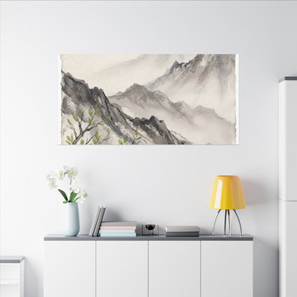 Spring Mountain Mist Texture Canvas Art | Warm Decor