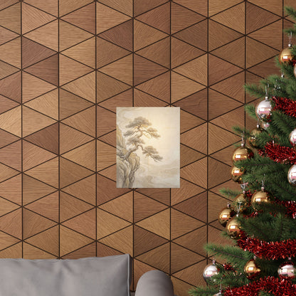 Golden Hour Pine Tree Wall Art Print - Japandi Shibui