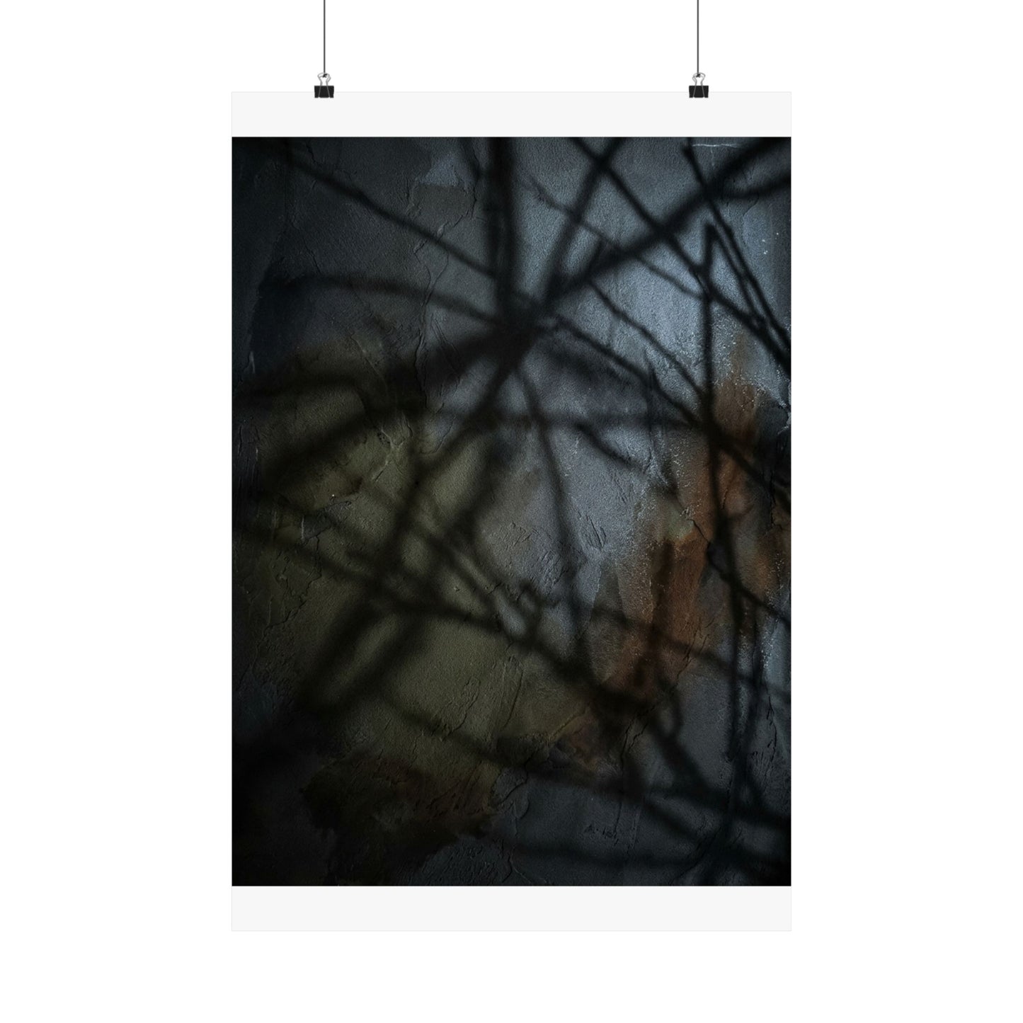 Shadow Play Wall Art Print | Winter Dark Japandi Dark Texture Art