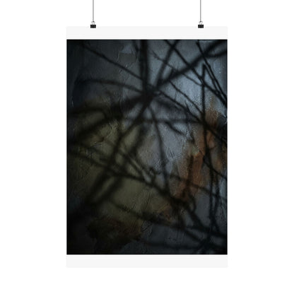 Shadow Play Wall Art Print | Winter Dark Japandi Dark Texture Art