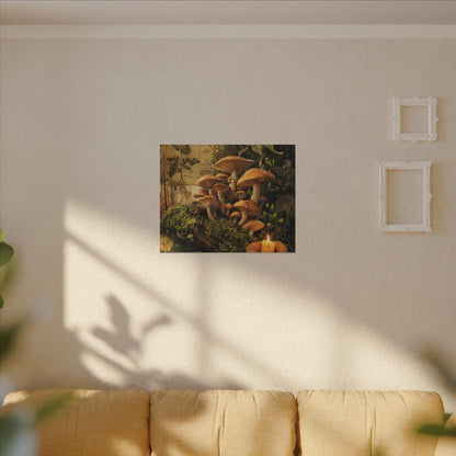Spring Wild Mushrooms Herbarium Canvas Art | Earthy Decor