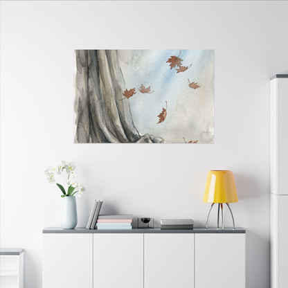 Ma Silk Drape Canvas Art - Japandi Watercolor